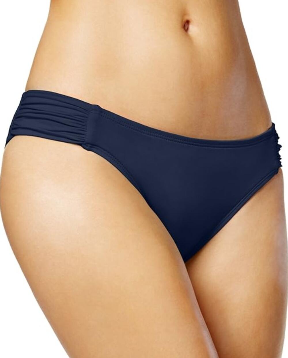 BAR III Women's Solid Banded Side Hipster Bikini Bottom Size XL Dark Blue